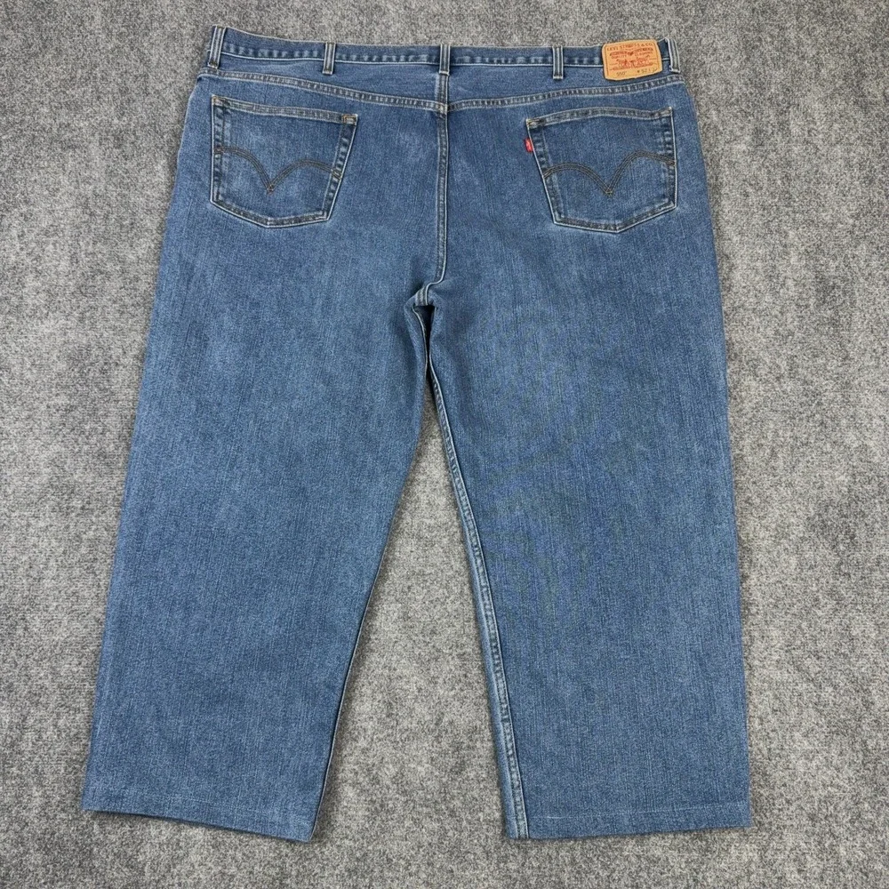 Vintage Levis 550 Relaxed Fit Jeans Mens 52x27 Blue Denim‎ Tapered Leg Hemmed